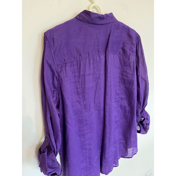 Chico's Women's Purple Namie/Cotton Shirt - Size 3 - Picture 5 of 5